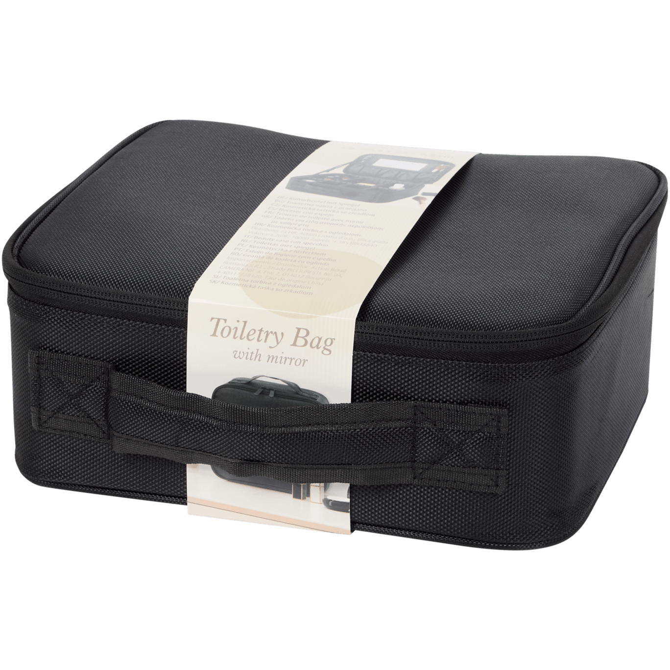 MirrorZip Bag – Luxe Toilettas met Spiegel & Vakken